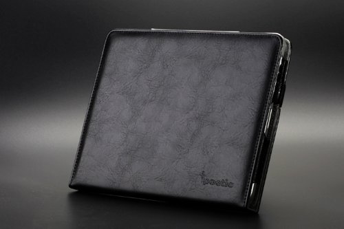 Poetic FlipBook Leather Case Folio with 4-in-1 built-in Stand for iPad Tablet (Black)