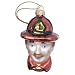 Seasons of Cannon Falls Fireman Head Hand Blown Glass Christmas Ornament