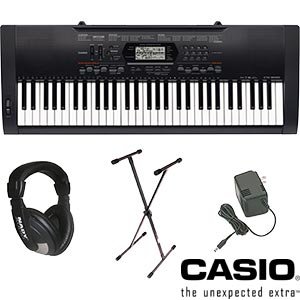 Click here to buy Casio CTK3000 61-Key Touch Sensitive Keyboard Premium Package Power Supply, Keyboard Stand,....