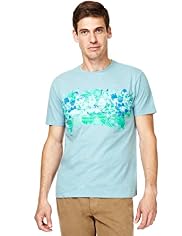 North Coast Pure Cotton Hibiscus Striped T-Shirt