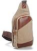 Virginland "Zuma" Men's Canvas & Leather Single Shoulder Chest Sling - Desert Tan