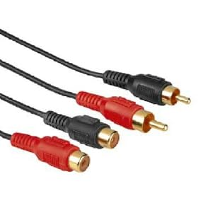 Hama 2 Phono Plug to 2 Phono Socket cable, 5m