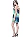 Women Summer Casual Sleeveless Tie Dye Print Strap Backless Beach Mini Dress