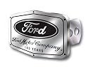 Ford 100 Years Brushed Aluminum Hitch Plug