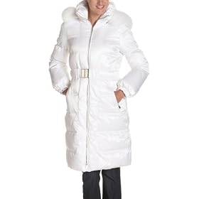 ABS by Allen Schwartz Ladies Double Breasted Belted Satin Down Coat by ABS Allen Schwartz