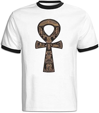 Knoxmall Men's Ancient Egypt Pattern Ankh Designed T-Shirt XL Black