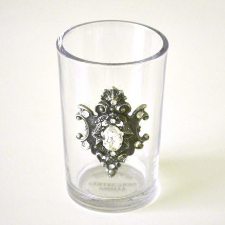 Lux Silver Crest Brush Holder