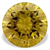 0.20 Ctw Round Shape Real Canary Yellow Loose Diamond
