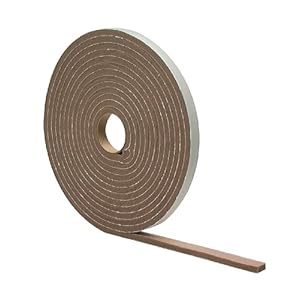 M-D Building Products 2816 High Density Foam Tape, 1/4-by-1/2-Inch-by-17 feet, Closed Cell, Brown