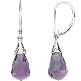 14K White Gold Amethyst Briolette Earrings