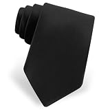 3inch Black Narrow Tie by Elite Solid - Black Silk