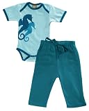 Surf & Turf Infant Outfit, 0 - 3m, Aqua-Seahorse
