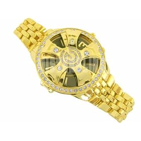 Gold Spinner HIP HOP SPINNING GOLD DUO WATCH