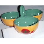 Avon Taco Condiment Caddy Server Ceramic 3 Compartment