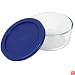 Pyrex Storage 2-Cup Round Dish, Clear with Blue Lid