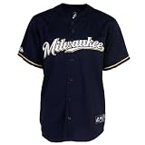MLB Youth Milwaukee Brewers Ryan Joseph Braun Navy Short Sleeve 6 Button Synthetic Replica Baseball Jersey Spring 2011 MLB Youth Milwaukee Brewers Ryan Joseph Braun Navy Short Sleeve 6 Button Synthetic Replica Baseball Jersey Spring 2011