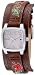 Fossil JR1113 Ladies Brown Leather Cuff Strap Watch with Pink Dial