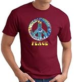 PEACE TIE DYED Sign Symbol Adult T-shirt Tee Shirt - Cardinal Color