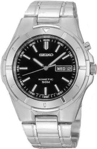 Seiko Stainless Steel Kinetic Watch Black Dial SMY091 Watch Seiko Stainless Steel Kinetic Watch Black Dial SMY091 Watch