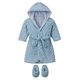 PEM AMERICA Blue Dot Robe Set - 0-9 Mos