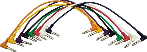 Musician's Gear TRS - TRS Patch Cable 8-Pack (17 Inch) - Right Angle 17 In