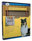 Tall Wood Frame Gate with Coated Wire 29.5-50 W x 32 H Dark Stain