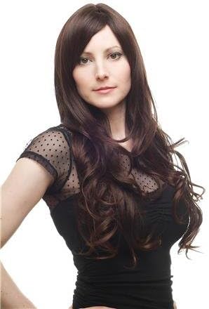 HI GIRL New Fashion Cosplay Party Long Wavy Curly Synthesis Women Hair Full Wig Wigs #18