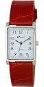 Ladies/Womens Classic Large Red Rectangular Watch-Long 16-20cm Strap (R0120.10.1)
