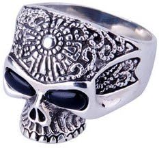 Unisex Women's Men's Retro Flower Pattern Skull Vintage Ring Never Fade Bangkok 925 Sterling Silver Thai Silver 7 7.5 8 8.5 9 9.5 10 10.5 11 11.5 12 12.5 13 (9.5)
