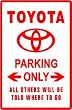 TOYOTA PARKING car suv 4x4 japanese sign