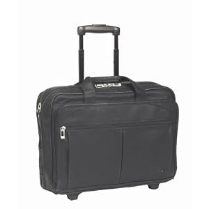 Solo Leather Rolling Laptop Case (Black)