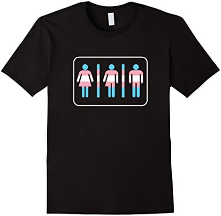 Men's Support Transgender Bathroom T Shirt - Pride Trans XL Black