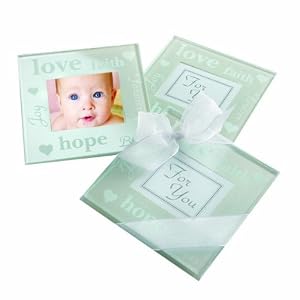Kate Aspen Good Wishes Pearlized Photo Coaster by Kate Aspen