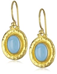 GURHAN "Bella" High Karat Gold Oval Turquoise Hook Earrings