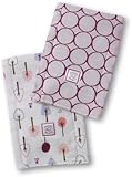 SwaddleDesigns Baby Burpies, Very Berry Mod Circles and Cute & Calm (Set of 2 Burp Cloths)