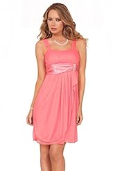 Empire   Waistline Nylon/Spandex Ruched Lace Sheer  Scoop Neck Sleeveless Evening Dress/Bridesmaid Dress/Party Dress/Mini Dress  With Rhinestones