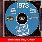 1973 Plymouth Chrysler Imperial Repair Shop Service Manual CD with Key Chain 73