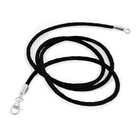 New BLACK Silk Cord Chain (16