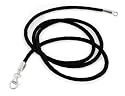 New BLACK Silk Cord Chain (16", 19", 24") Sterling Silver Necklace