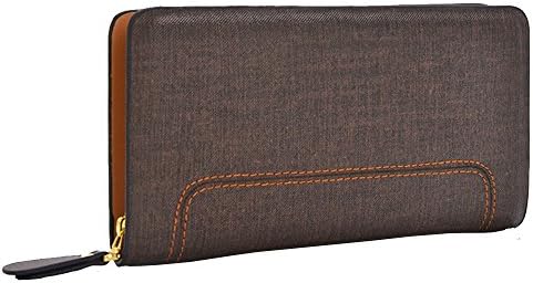 Patent Wristlet Business Card Accordion Men's Leather Long Clutch Bag