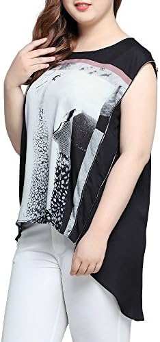 Womens Casual Asymmetrical Hem Tunic Top CaiMai Plus Size 12W-22W