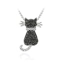 18" Diamond Accent Cat Slide Necklace