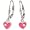 Schmuck-Pur Silber Ohrschmuck Kristall-Herz-Ohrhänger pink