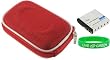 2n1 Nylon Hard Shell (Red) Case and CNP-70 Battery for Casio Exilim EX-Z150RD 8MP Digital Camera Red