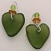 Search : Earrings - Recycled Ghana Glass Hearts, Olive