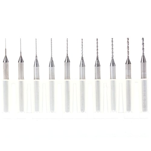 Lsd 10 Pcs Carbide Micro Drill Bits 0.3mm-1.2mm CNC PCB Dremel,carving Drilling.