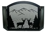 Fireplace Screen w/ Two Deer (Rustic Metal Art)