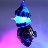 Pack of 4 Carolina Panthers 5" Light-Up Snowman Christmas Ornaments
