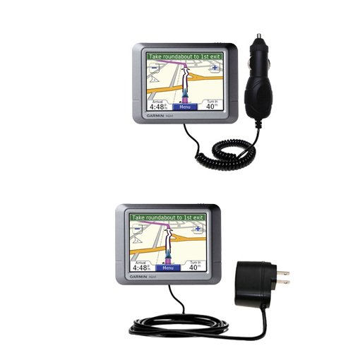 Essential Kit for the Garmin Nuvi 260 - includes Car and Wall Charger with Rapid Charge Technology - Gomadic Brand w/ TipExchange Technology
