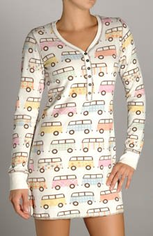 PJ Salvage Love Bus Velour Thermal Nightshirt (BUS-D)
